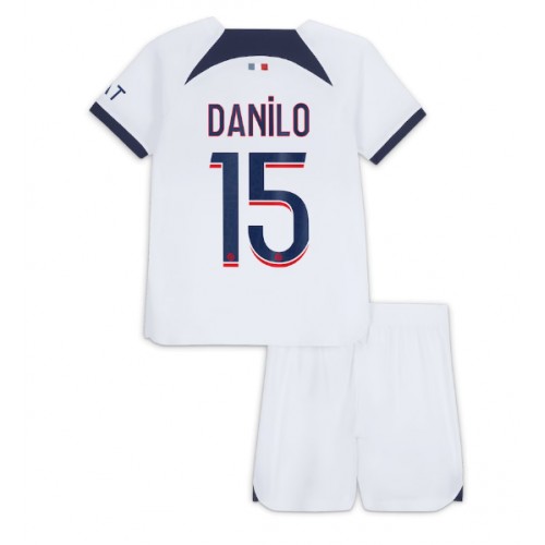 Dětský Fotbalový dres Paris Saint-Germain Danilo Pereira #15 2023-24 Venkovní Krátký Rukáv (+ trenýrky)